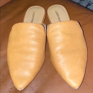 Lucky Brand Brown Leather Slides